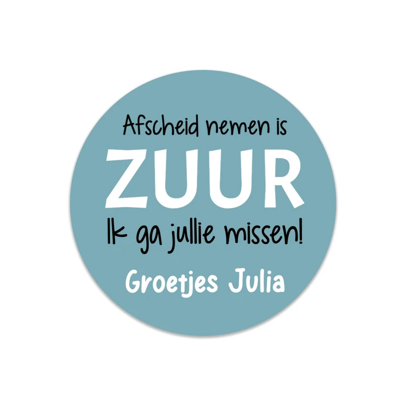 Sticker - Rond - Groen afscheid nemen - 30mm
