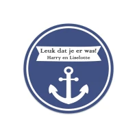 Sticker - Rond - Leuk dat je er was - 30mm