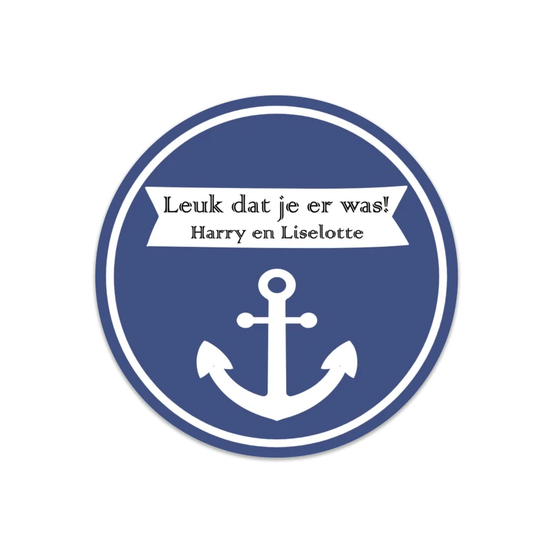 Sticker - Rond - Leuk dat je er was - 30mm