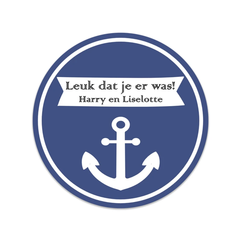 Sticker - Rond - Met Anker - 40mm