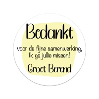 Sticker - Rond - Bedankt Samenwerking - 40mm