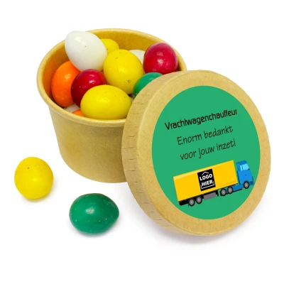 Kraft bekertje gevuld met snoepjes - Dag van de Vrachtwagenchauffeur