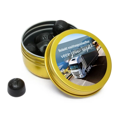 Goud rond blikje - Dag van de Vrachtwagenchauffeur