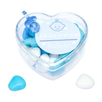 Blauw hartendoosje met speentje - Bedankje