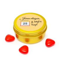 Jubileum bedankje - Goud blikje