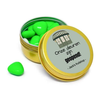 Goud rond blikje - Bedankje voor Opening