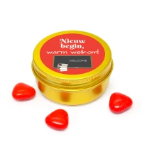 Opening van bedrijf bedankje - Goud blikje