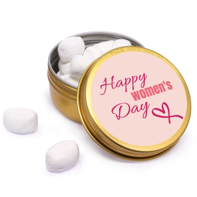 Goud rond blikje - Bedankje voor Vrouwendag