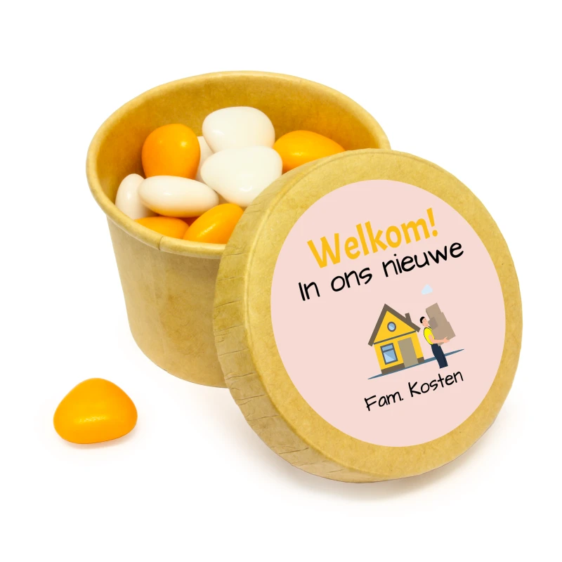 House warming persoonlijk bedankje - Kraft bekertje