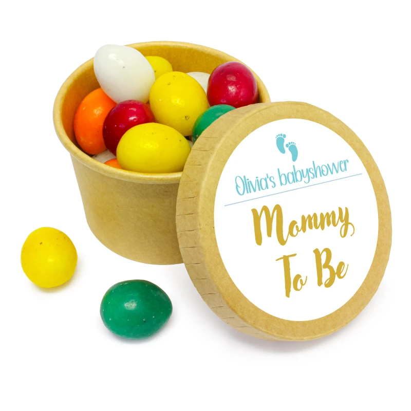 Babyshower bedankje - Kraft bekertje met paaseitjes