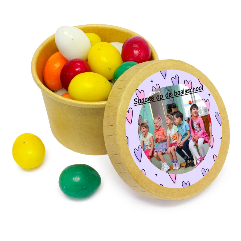 Scholier bedankje - Kraft bekertje met paaseitjes