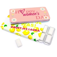 Vrouwendag kauwgompakje met bedrukking