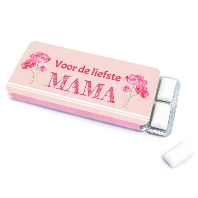 Moederdag bedankje - Kauwgom met eigen tekst