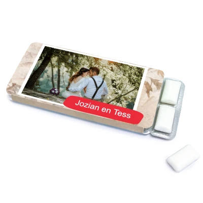Gepersonaliseerd kauwgompakje voor Bruiloften