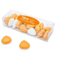 Koningsdag bedankje - Transparant doosje met oranje snoepjes