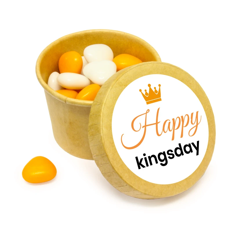 Koningsdag bedankje - Kraft bekertje met persoonlijke sticker