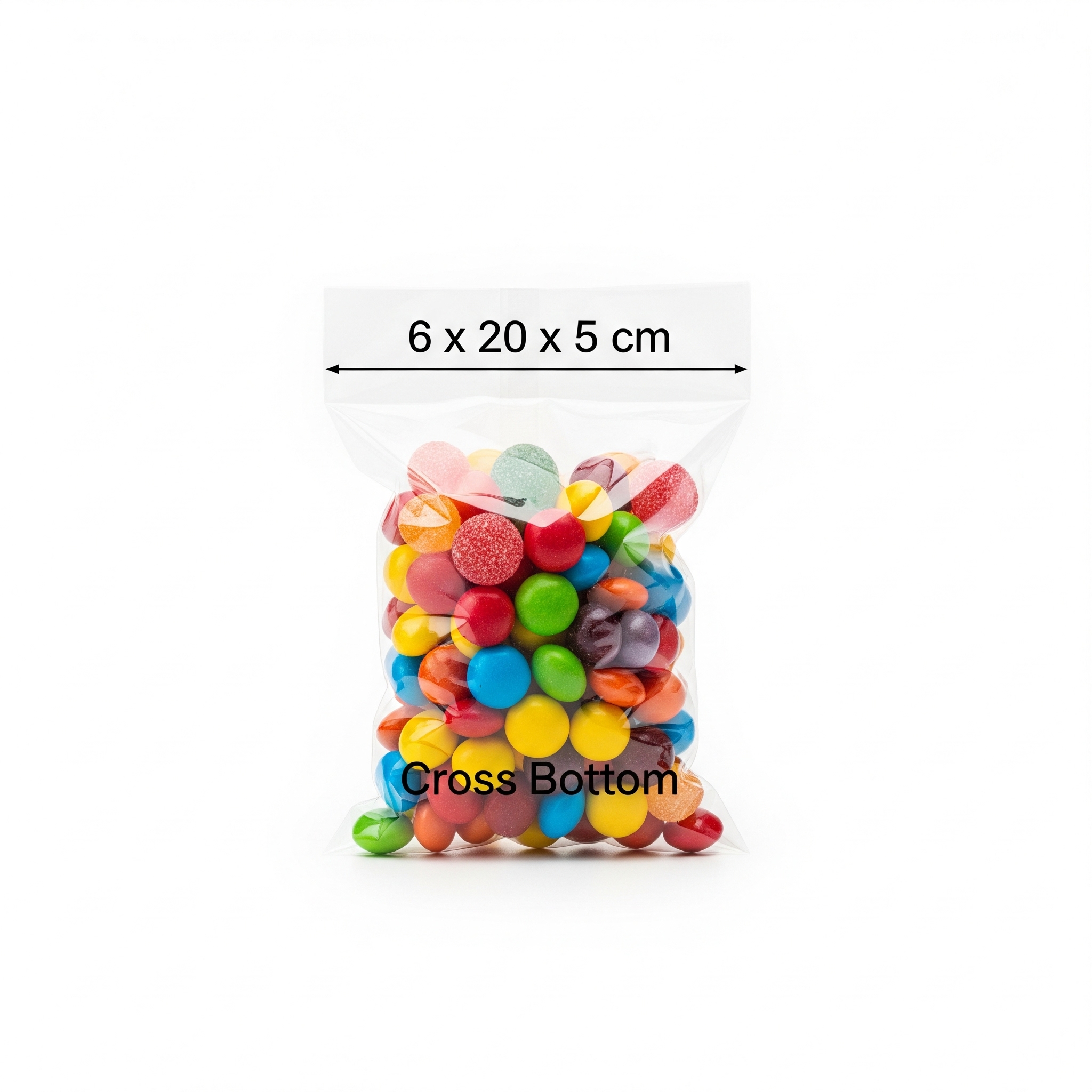 Cellofaan zakje met kruisbodem - 6 x 20 x 5 cm