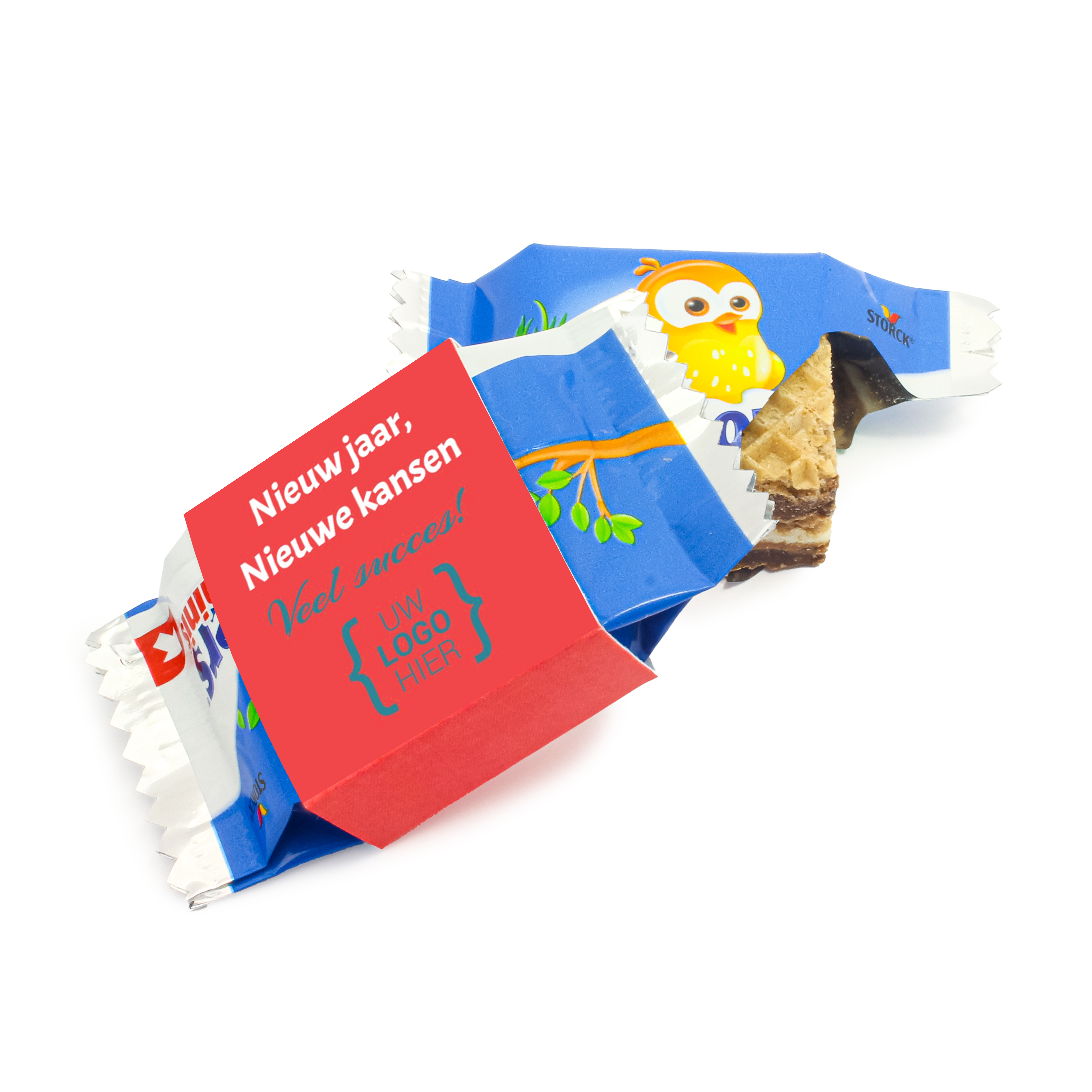 Knoppers bedankje met logo wikkel