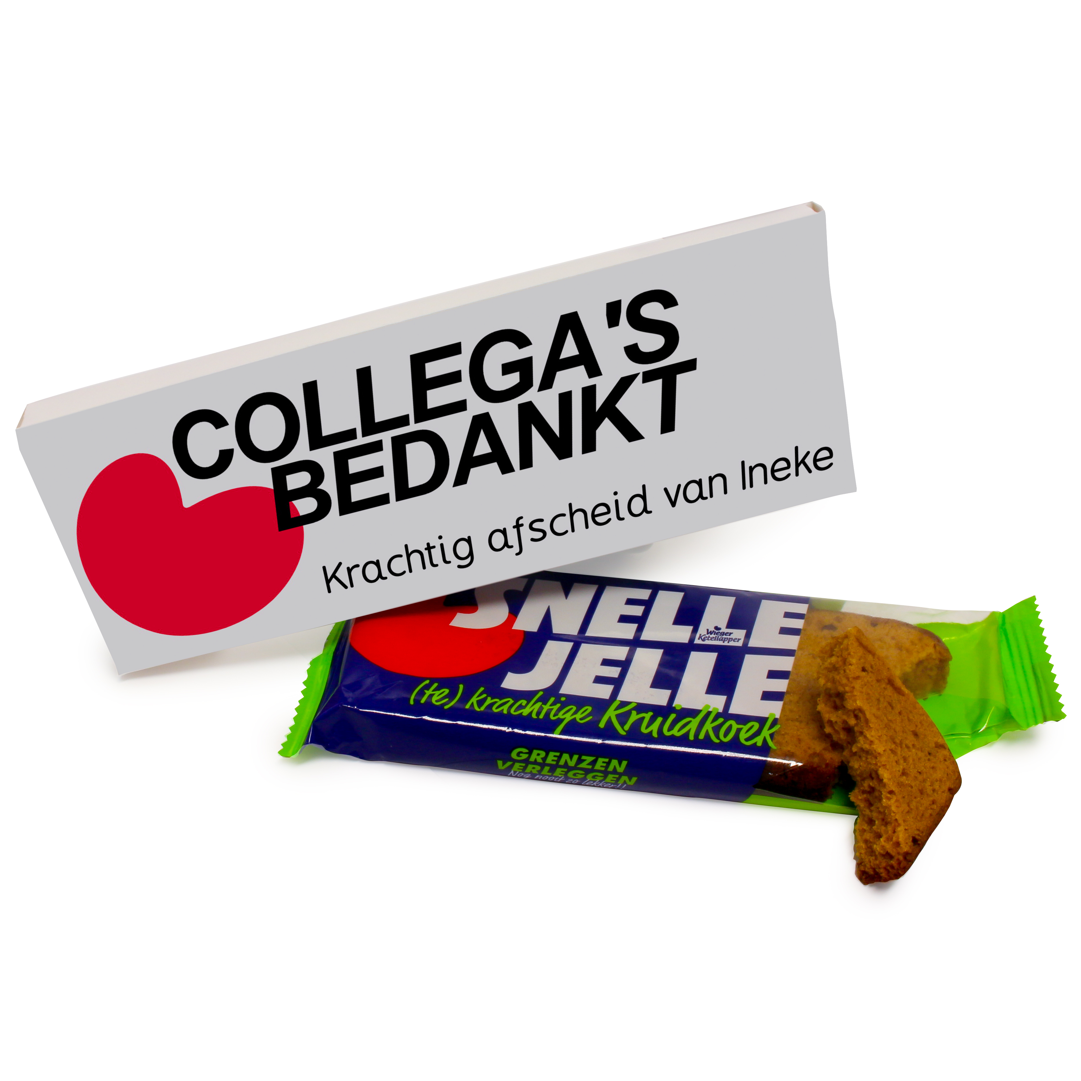 Gepersonaliseerde Snelle Jelle kruidkoek - Bedankje voor collega's