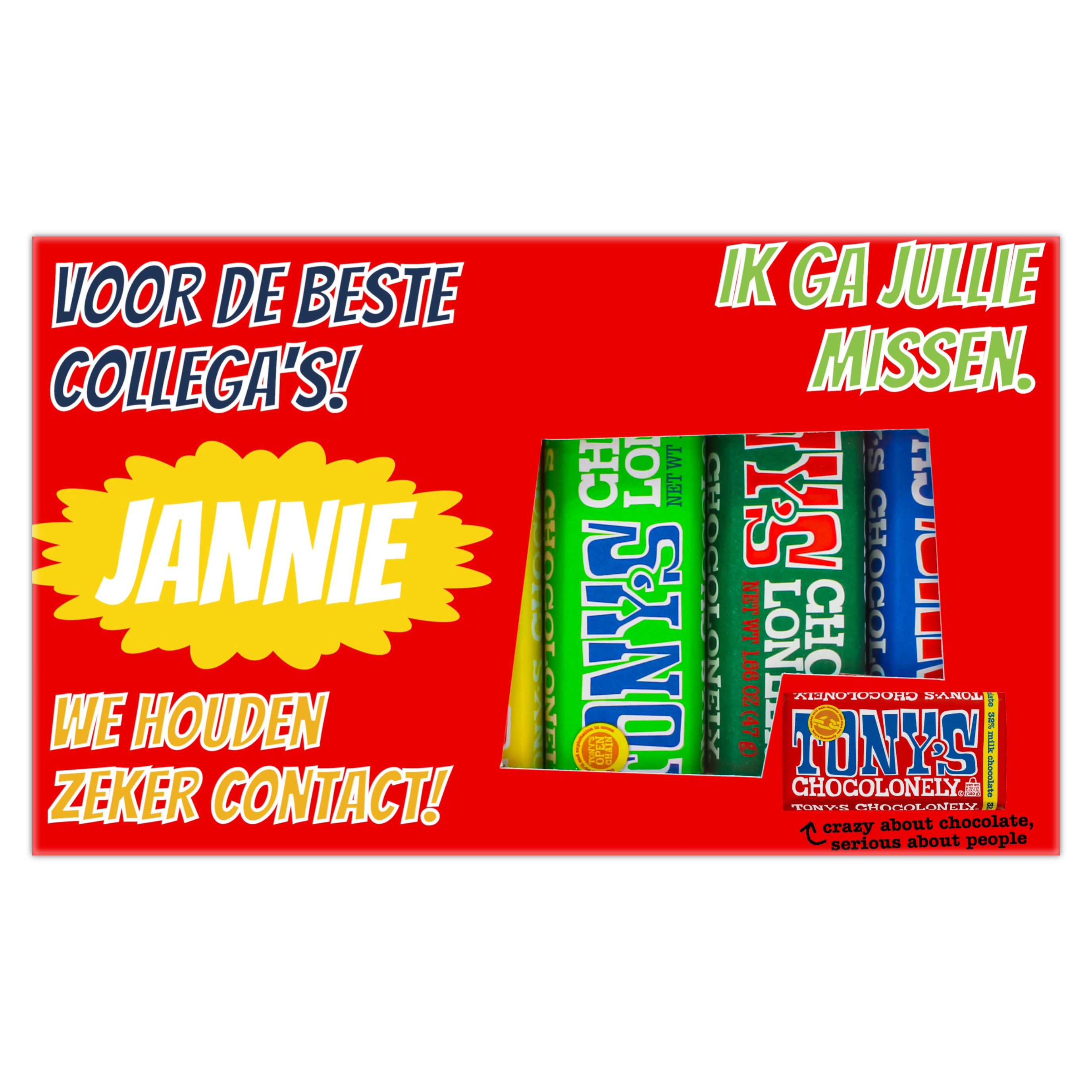 Tony's Chocolonely persoonlijk cadeautje voor collega's