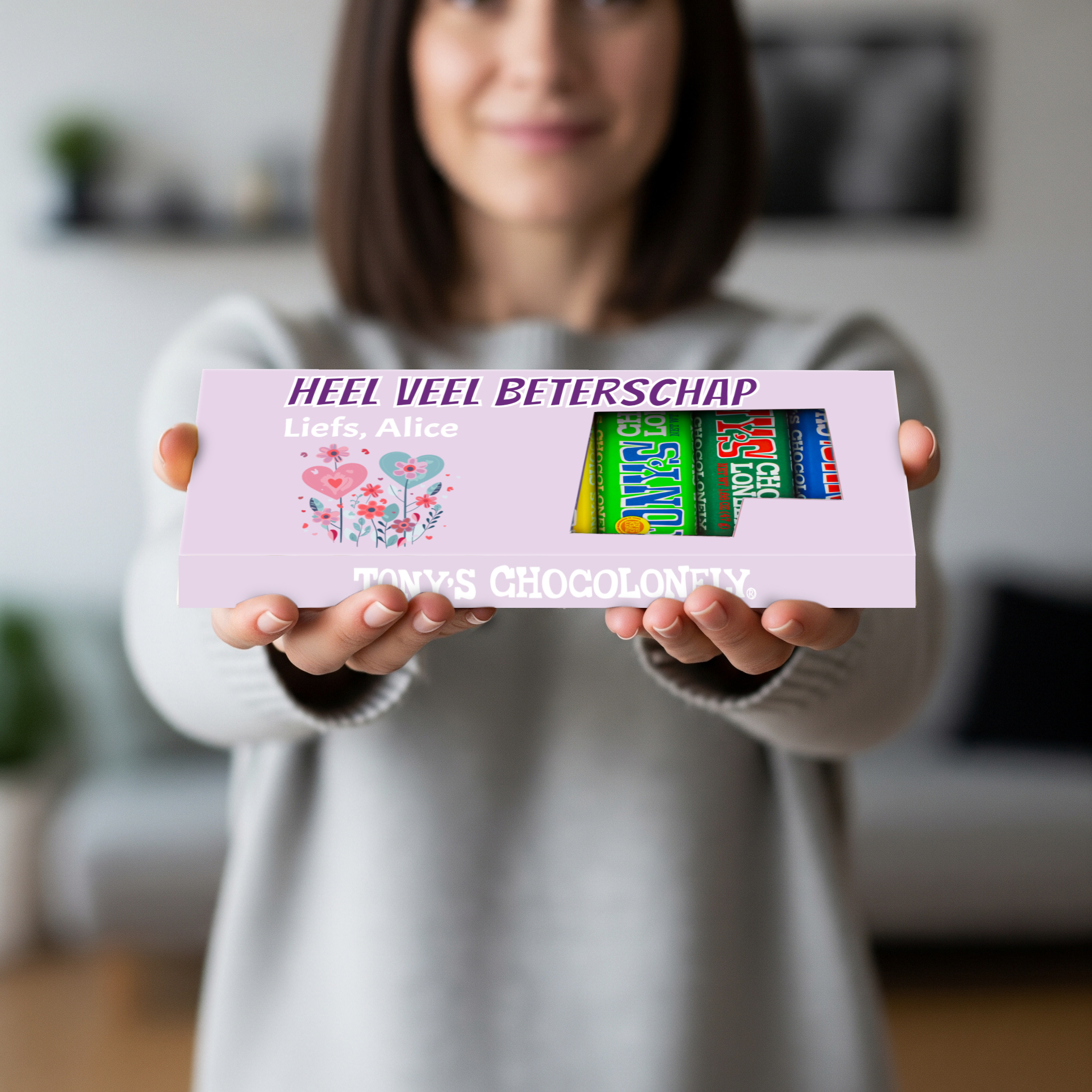 Tony's Chocolonely persoonlijk beterschap cadeau