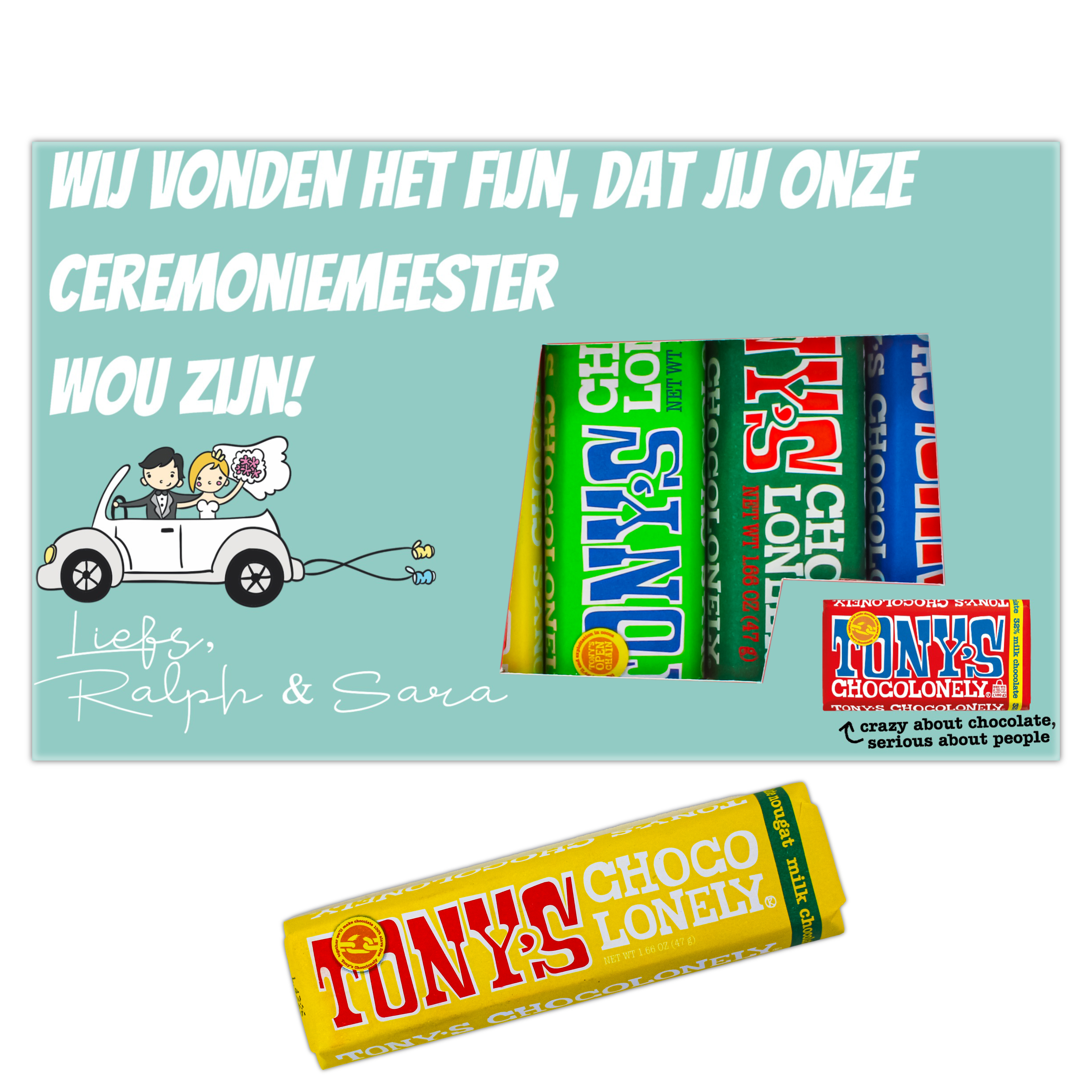 Tony's Chocolonely cadeautje voor ceremoniemeester