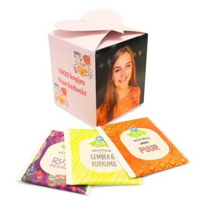 Thee bedankje - Cadeaudoosje gevuld met theezakjes