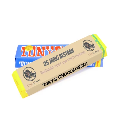Tony's Chocolonely reep - Bedankje voor jubileum