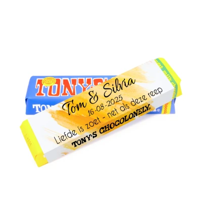 Tony's Chocolonely reep - Bedankje voor bruiloft