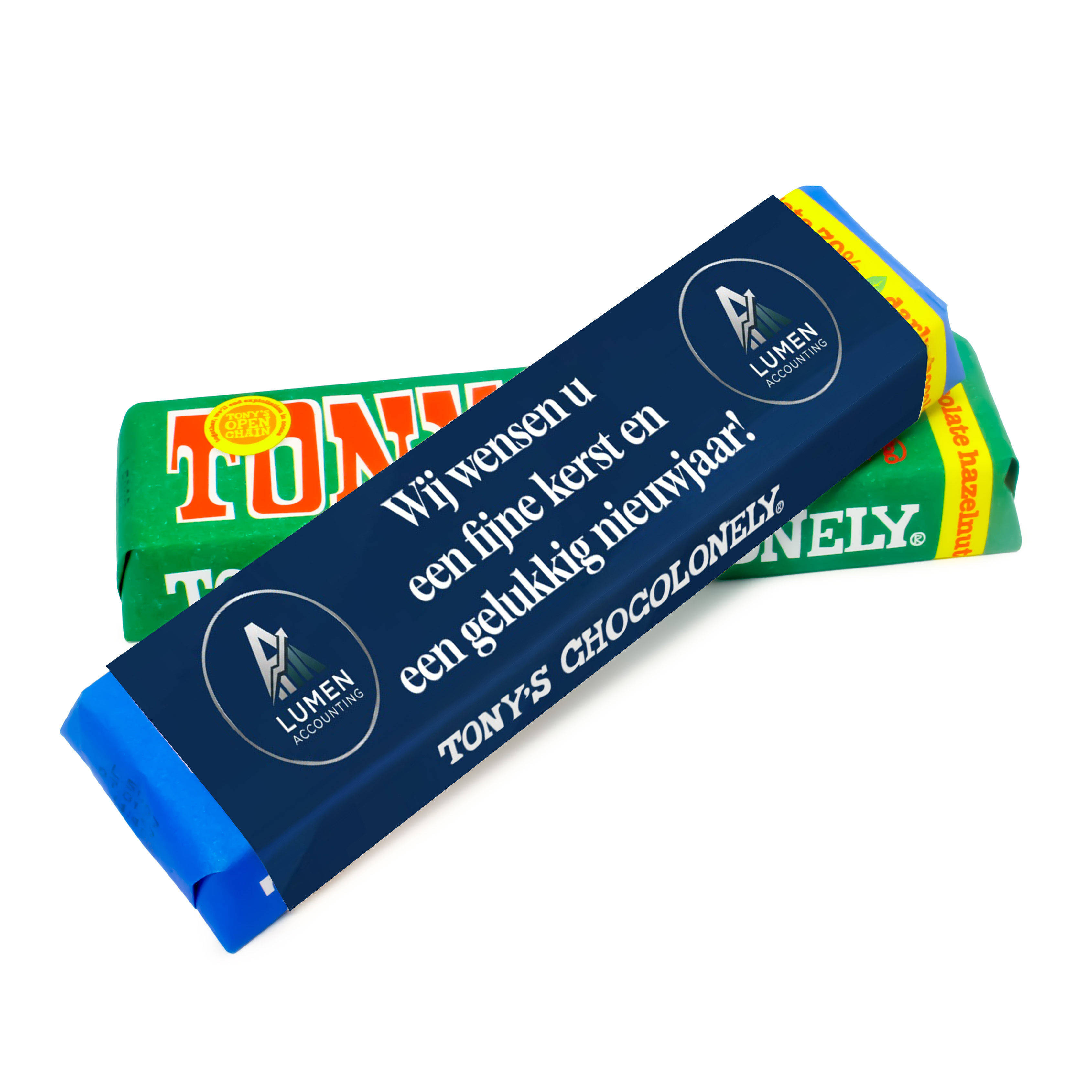 Tony's Chocolonely gepersonaliseerd voor kerst en nieuwjaar