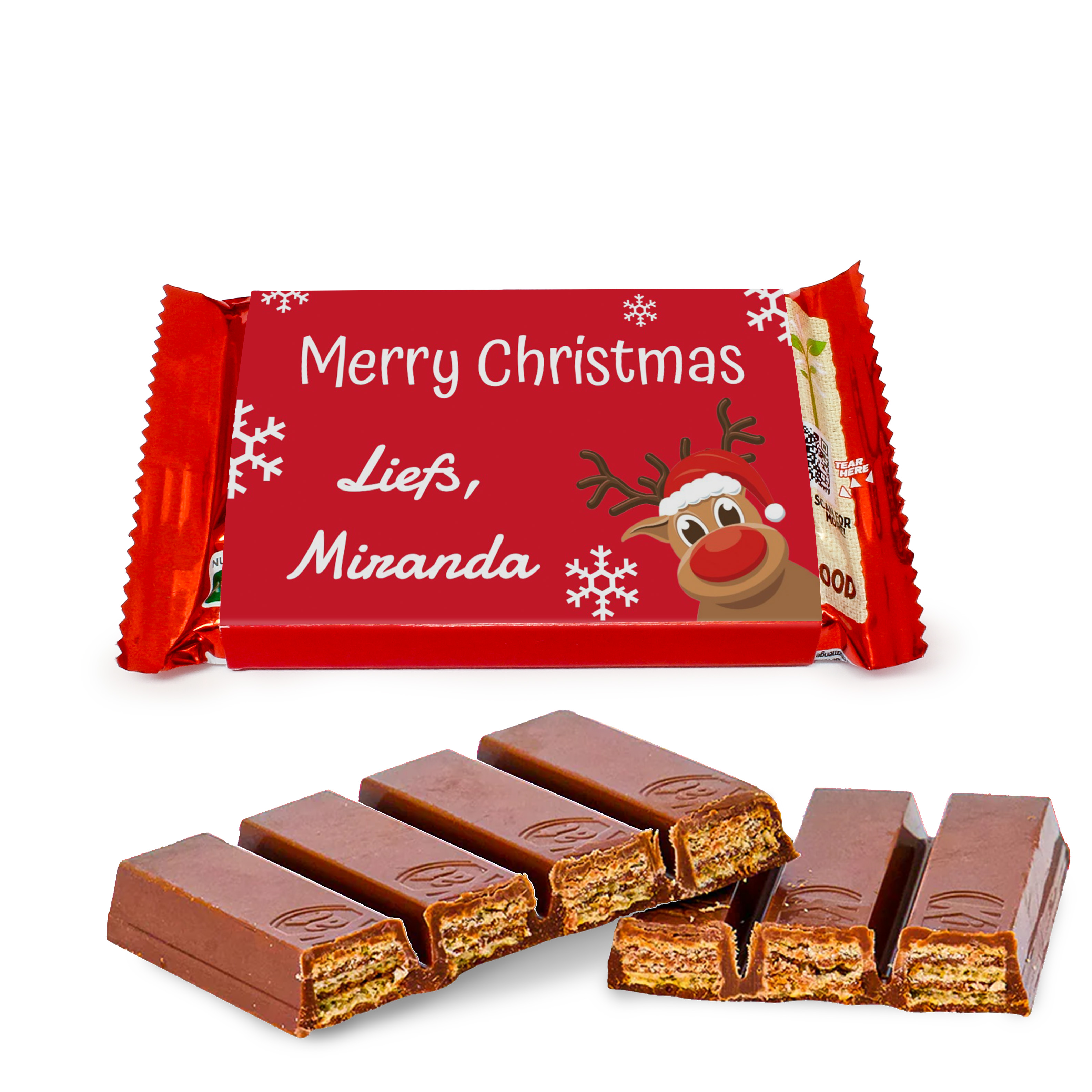 KitKat chocolade bedankje voor kerst met naam