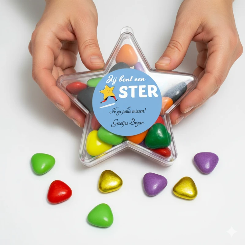 Ster bedankje voor collega's in handen