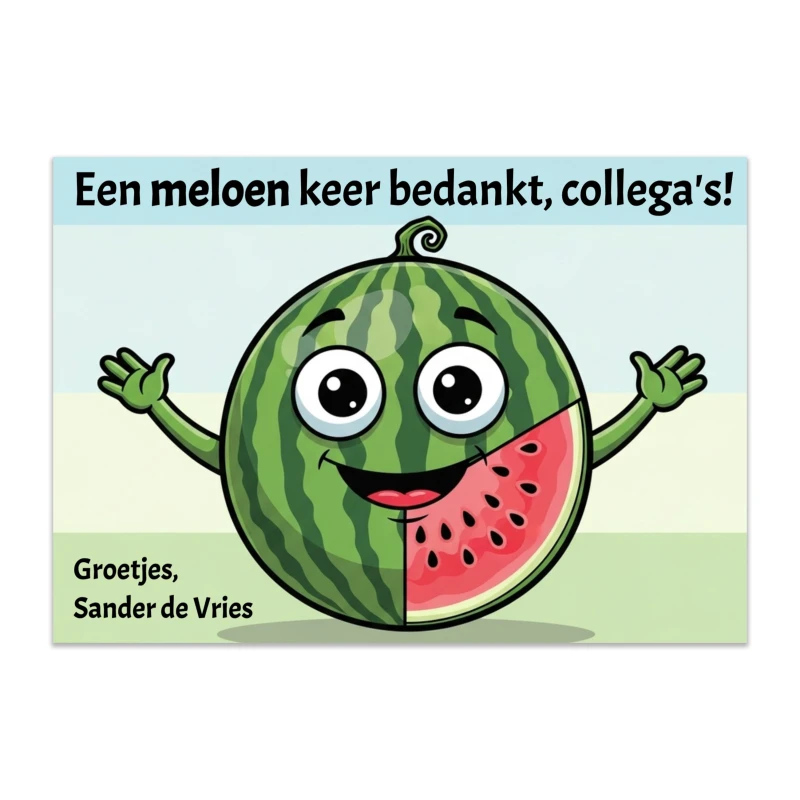 Grappige kaart voor het bedanken van collega's