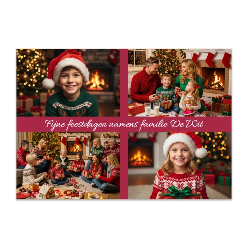 Kerst kaartje met foto's - A6