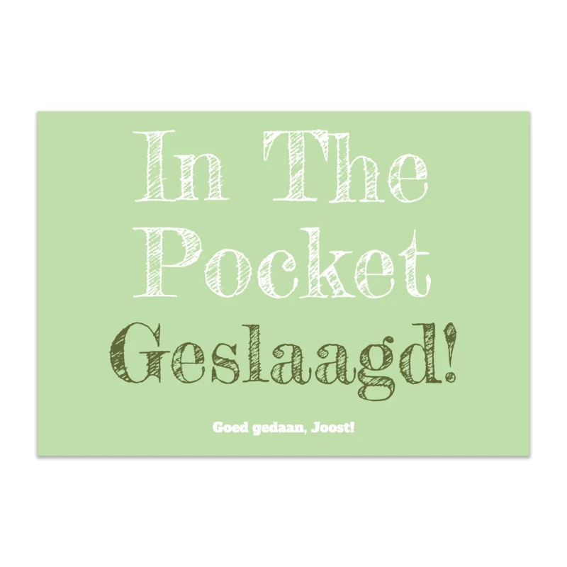 Kaartje voor geslaagden - in the pocket - A6