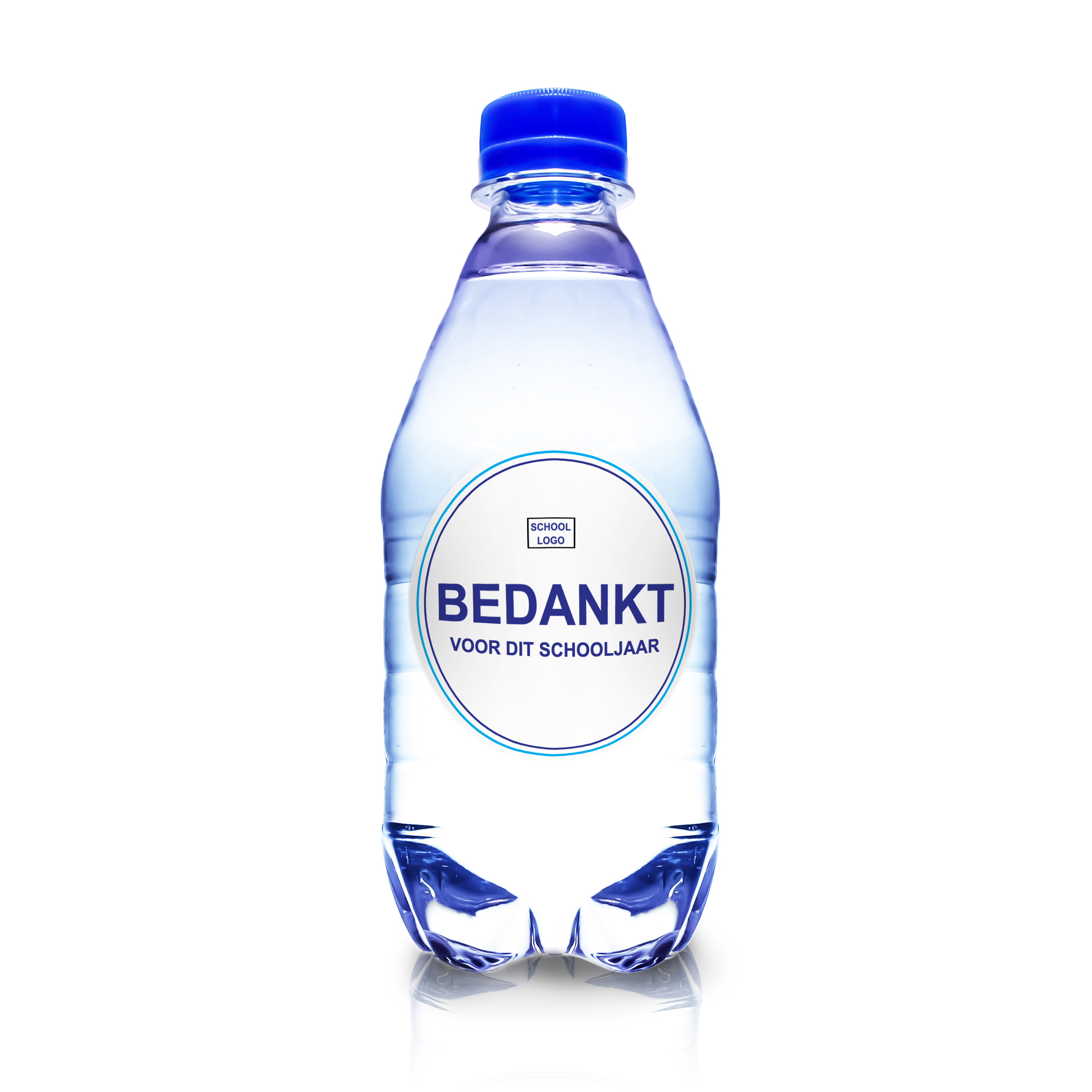 Flesje water - Bedrukt stickertje - 33 cl