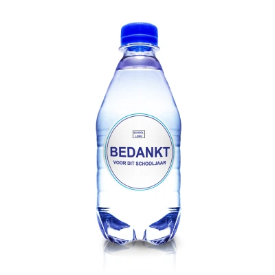 Flesje water - Bedrukt stickertje - 33 cl