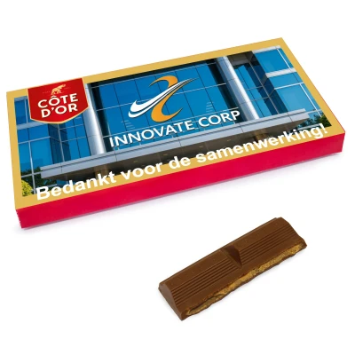 Côte d’Or chocolade met foto of bedrijfslogo