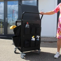 Servicekar voor schoonmaak zwart