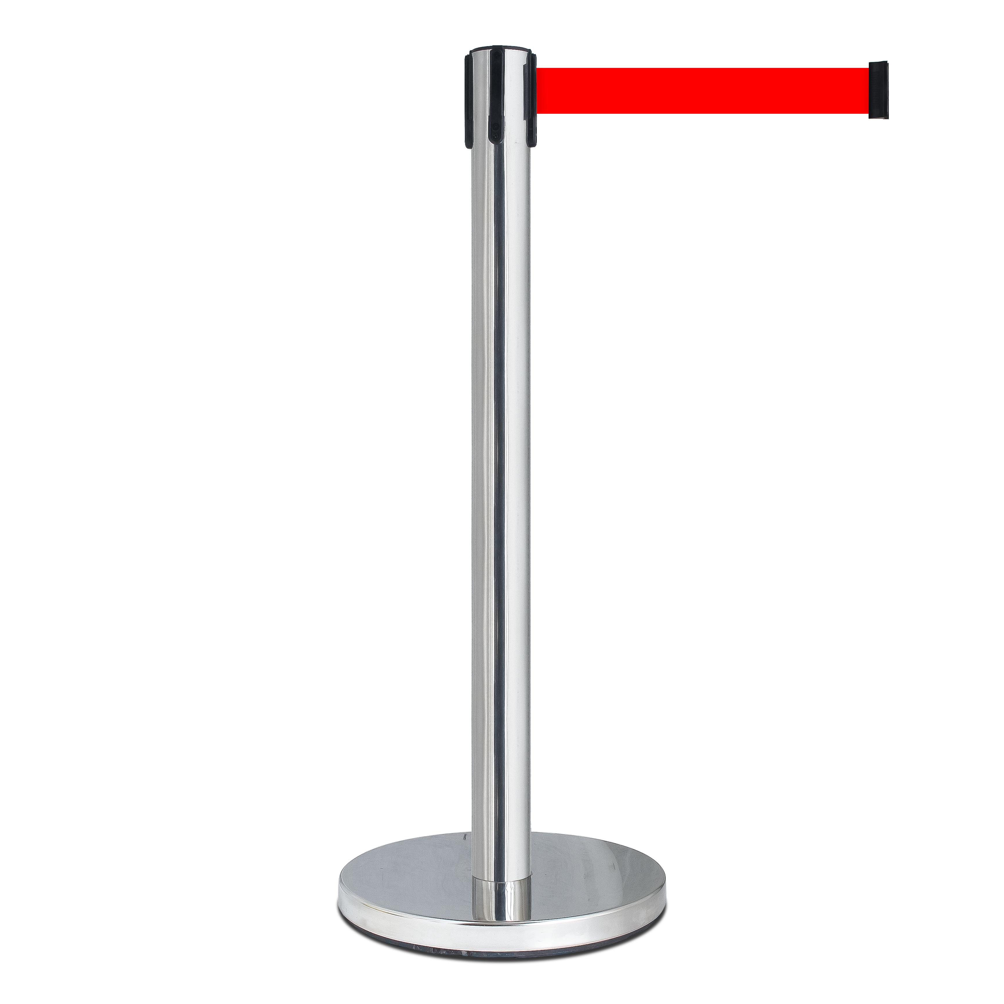 Afzetpaal RVS met rood lint - 11 kg