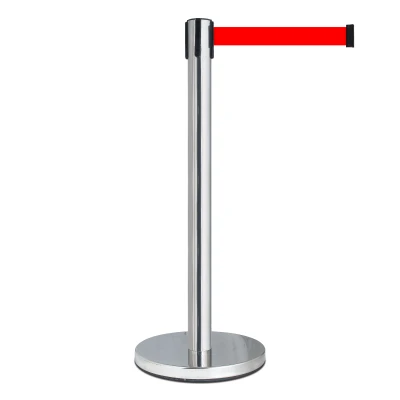 Afzetpaal RVS met rood lint - 11 kg