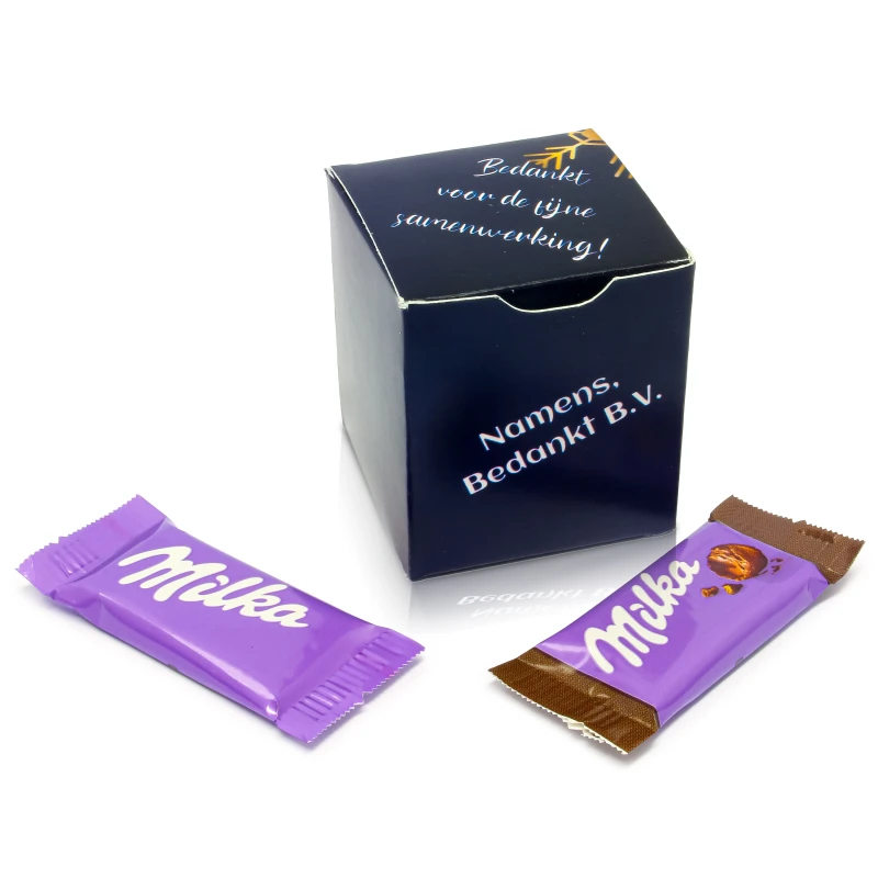 Kerst bedankje voor samenwerking tussen bedrijven - Geschenkdoosje met Milkas