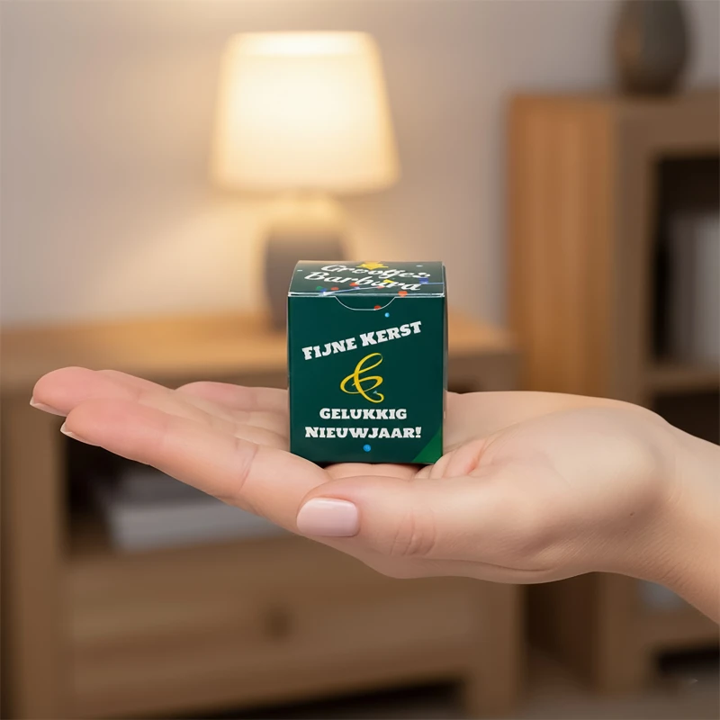 Kerst bedank doosje in hand