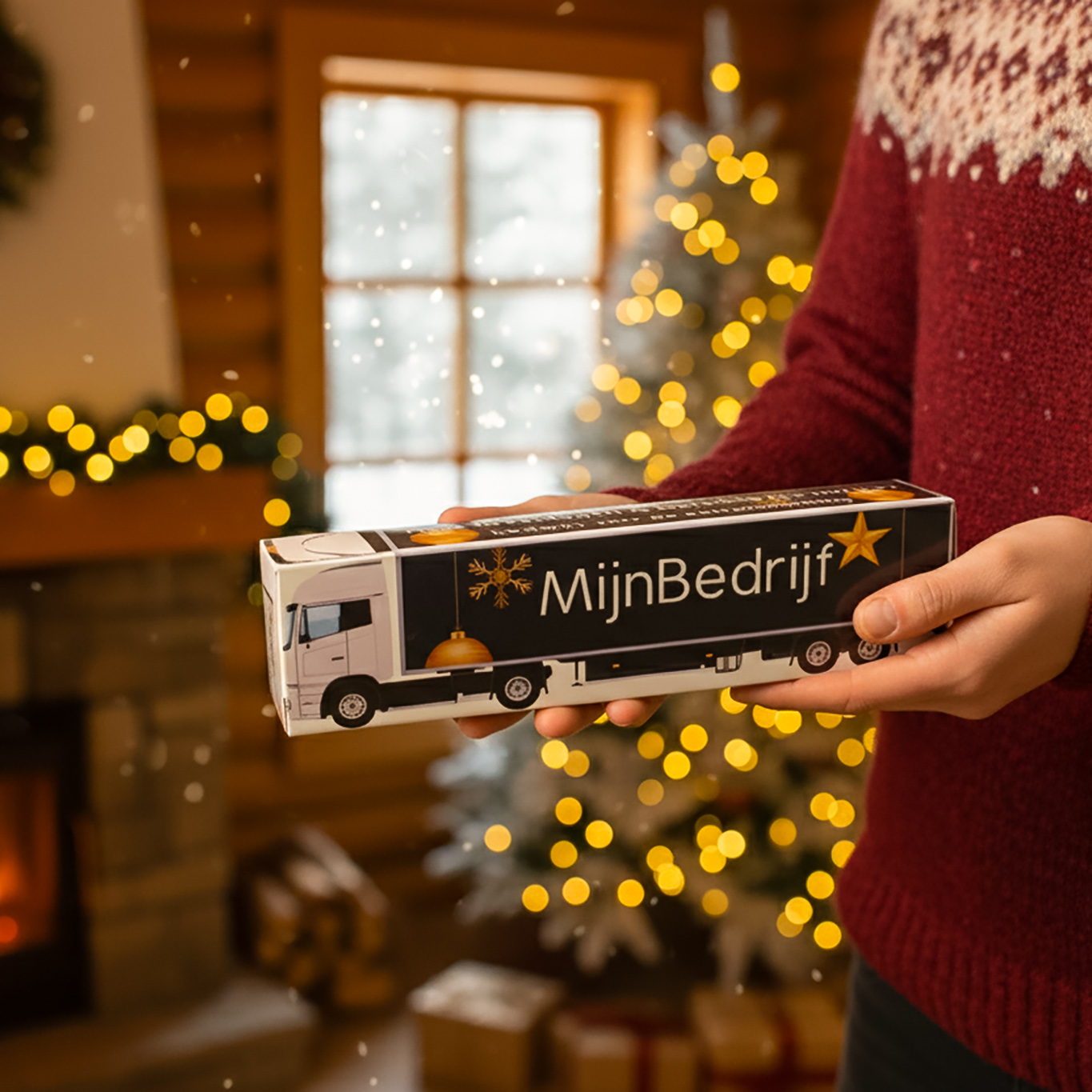 Bonbon doosje in vorm van vrachtwagen - Kerst bedankje