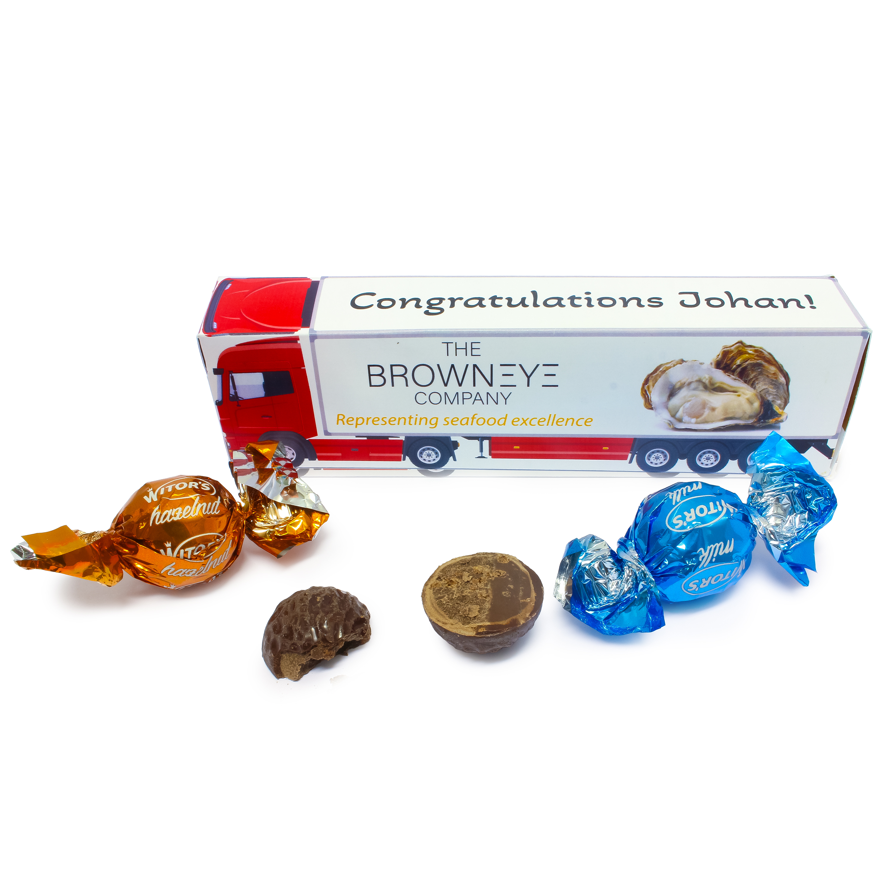 Tractor doosje met Toblerone – Gepersonaliseerd bedankje