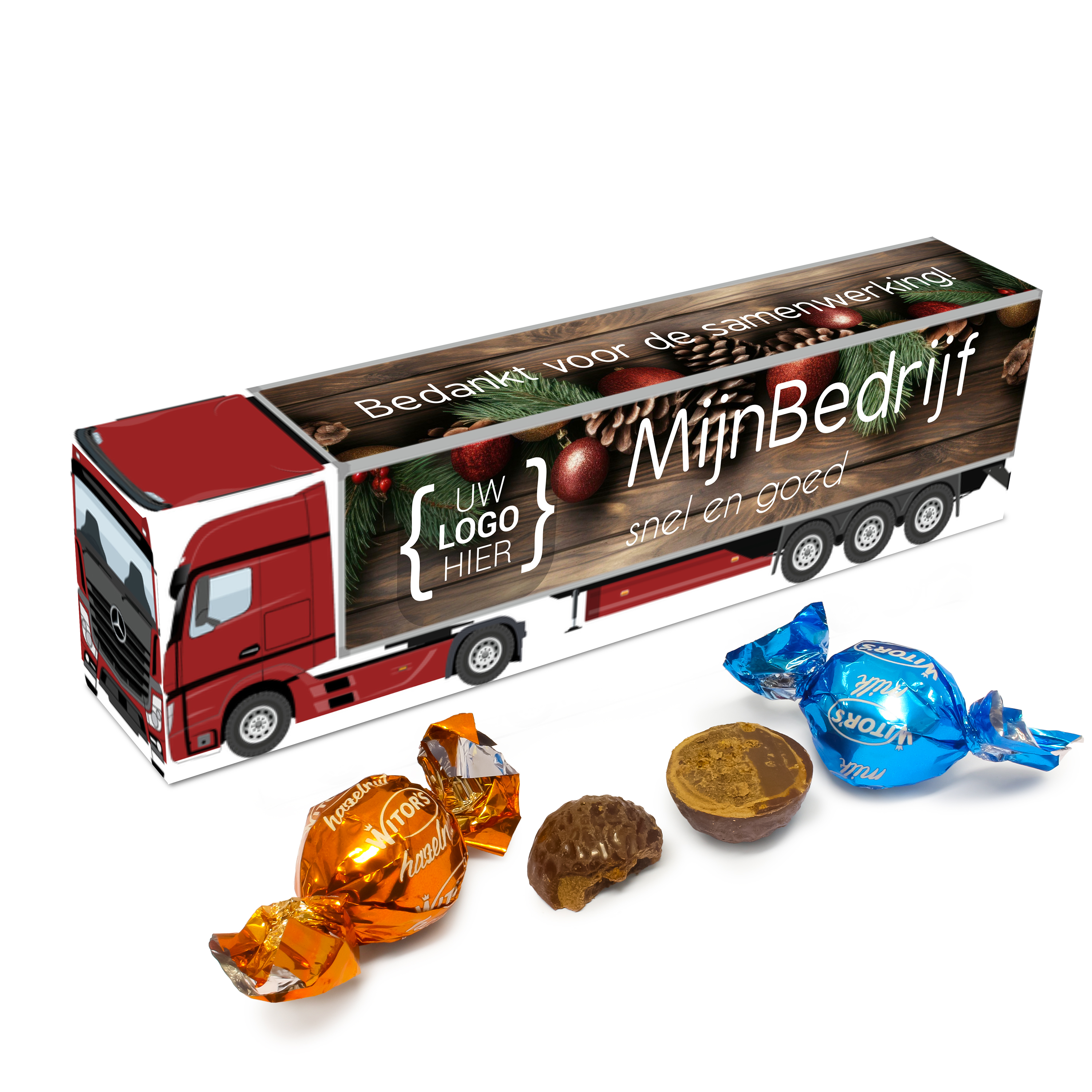 Truck bonbondoosje voor personeel of partners bij feestdagen of kerst