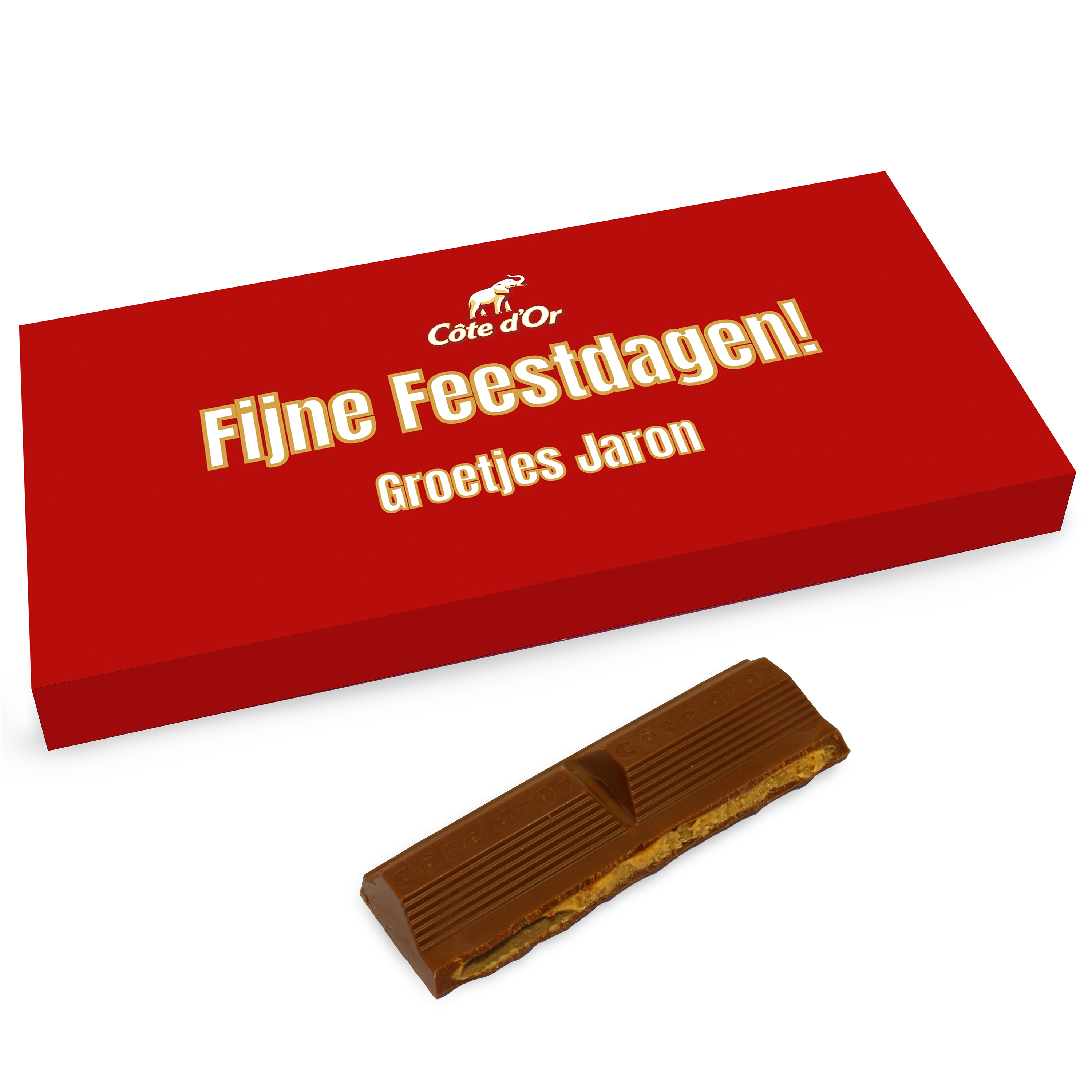 Chocoladereep met eigen tekst voor kerst en de feestdagen