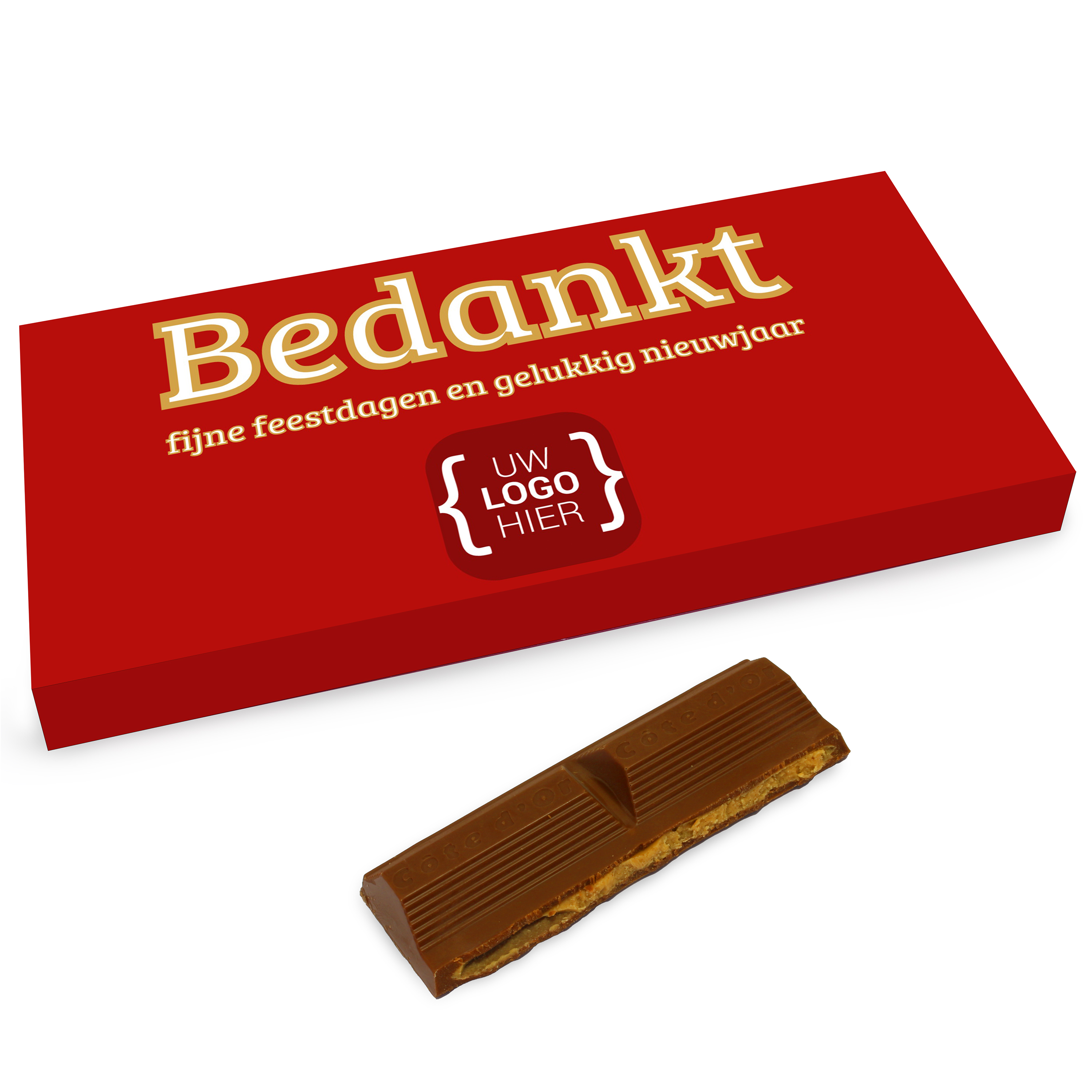 Chocolade reep als kerst bedankje of relatiegeschenk