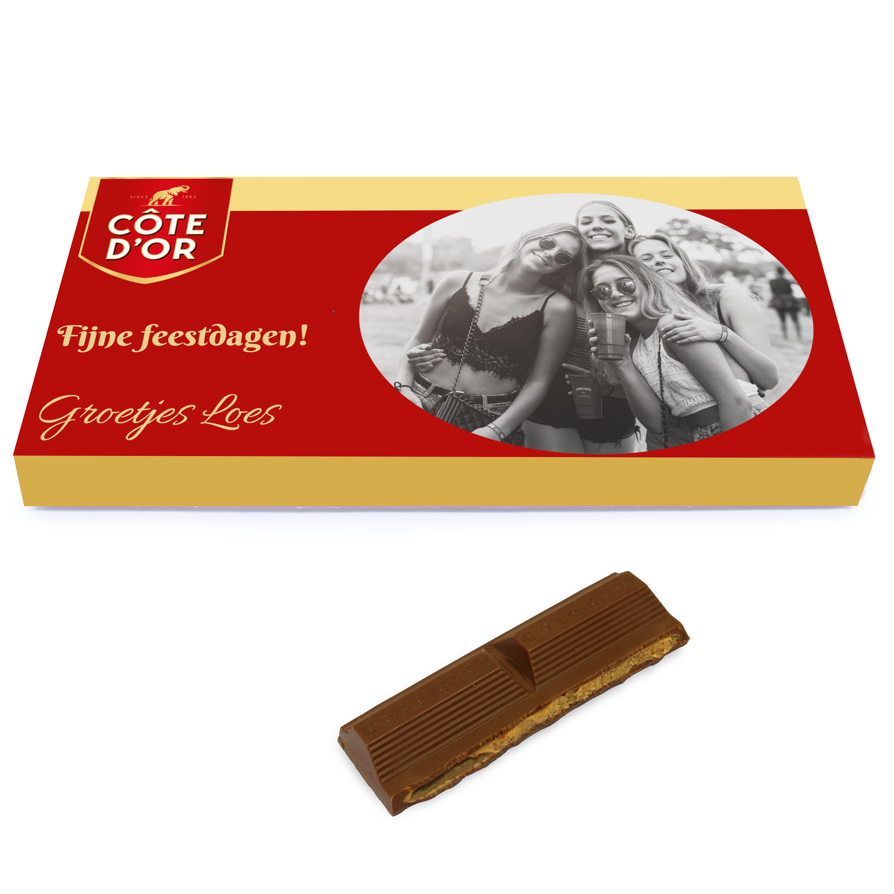 Chocolade reep met foto voor de feestdagen