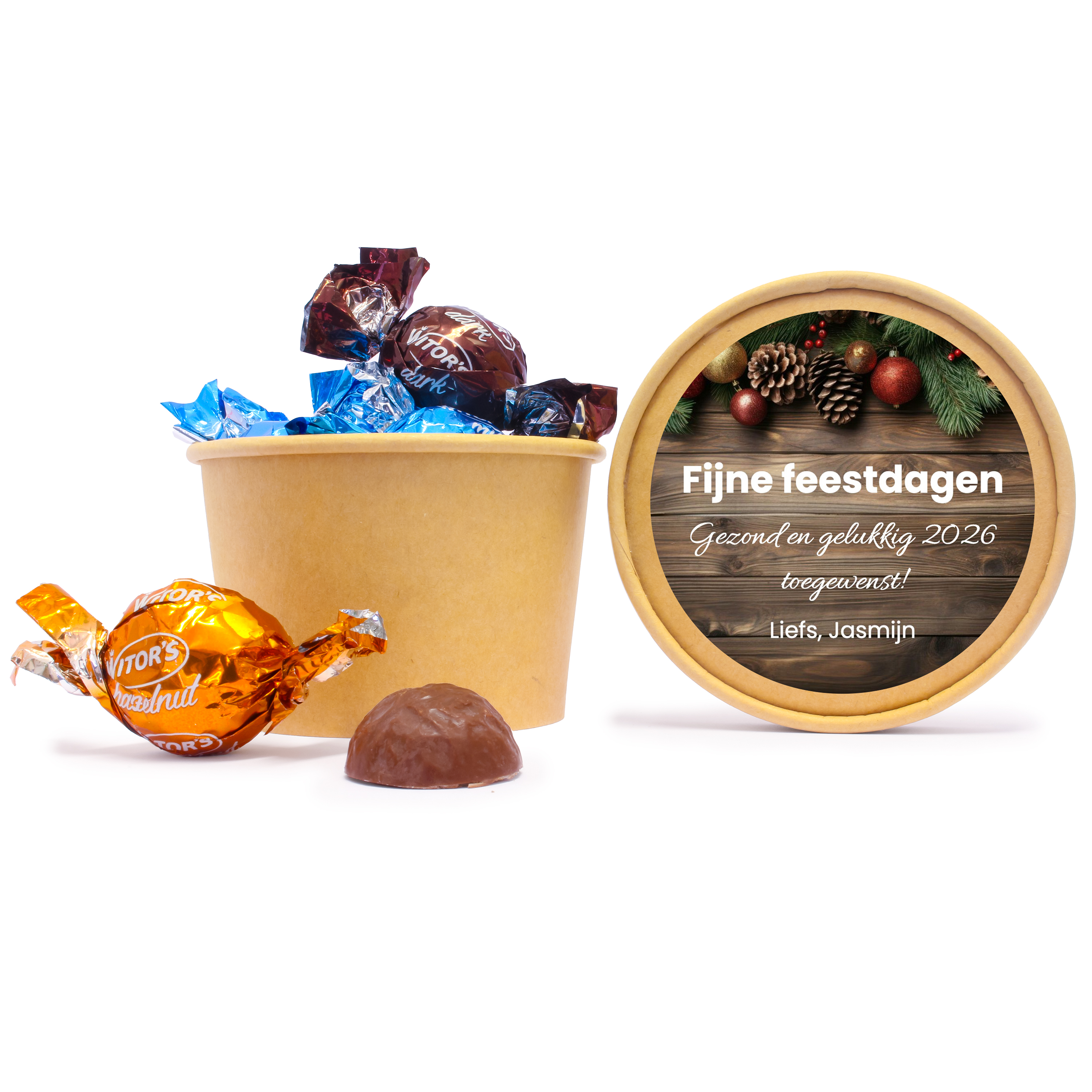 Kraft Beker 250 ml met Eigen Bedrukking en Witor’s Bonbons